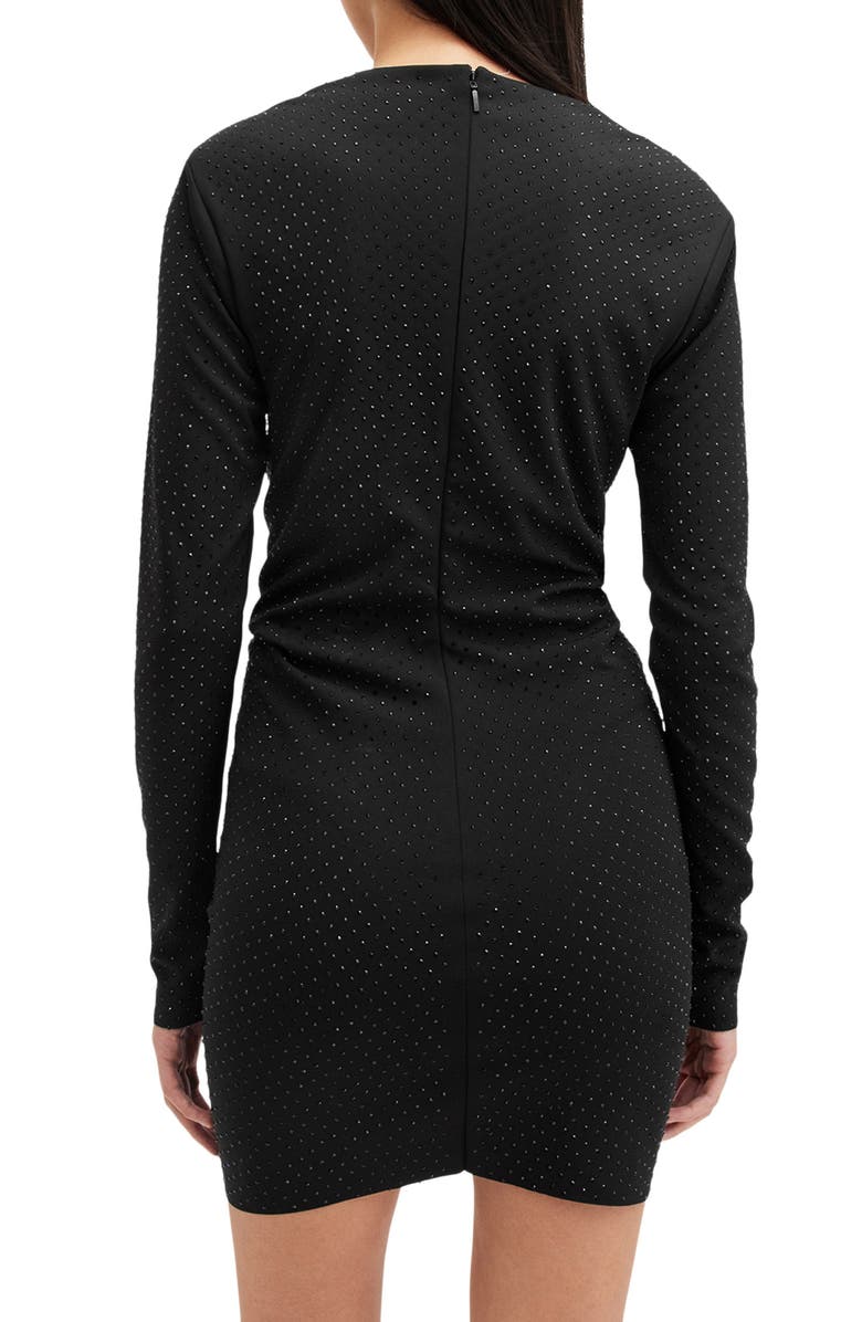 AllSaints Ayla Long Sleeve Ruched Minidress, Alternate, color,