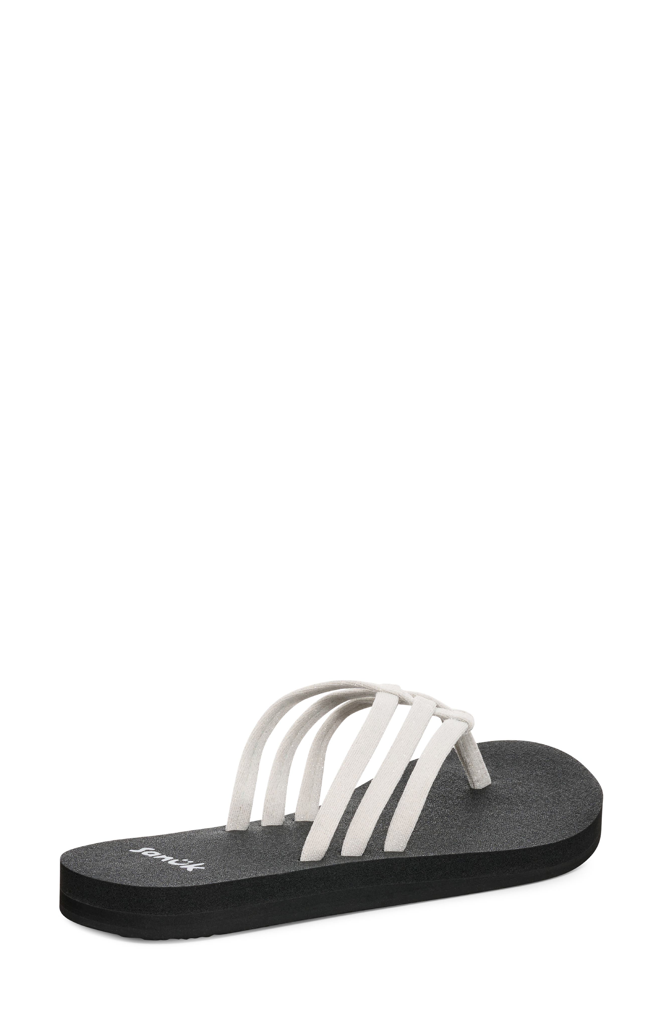 Sanuk Yoga Sandy II Flip Flop, Alternate, color, Silver