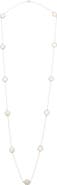 Juvell Mother-of-Pearl Clover Station Chain Long Necklace
