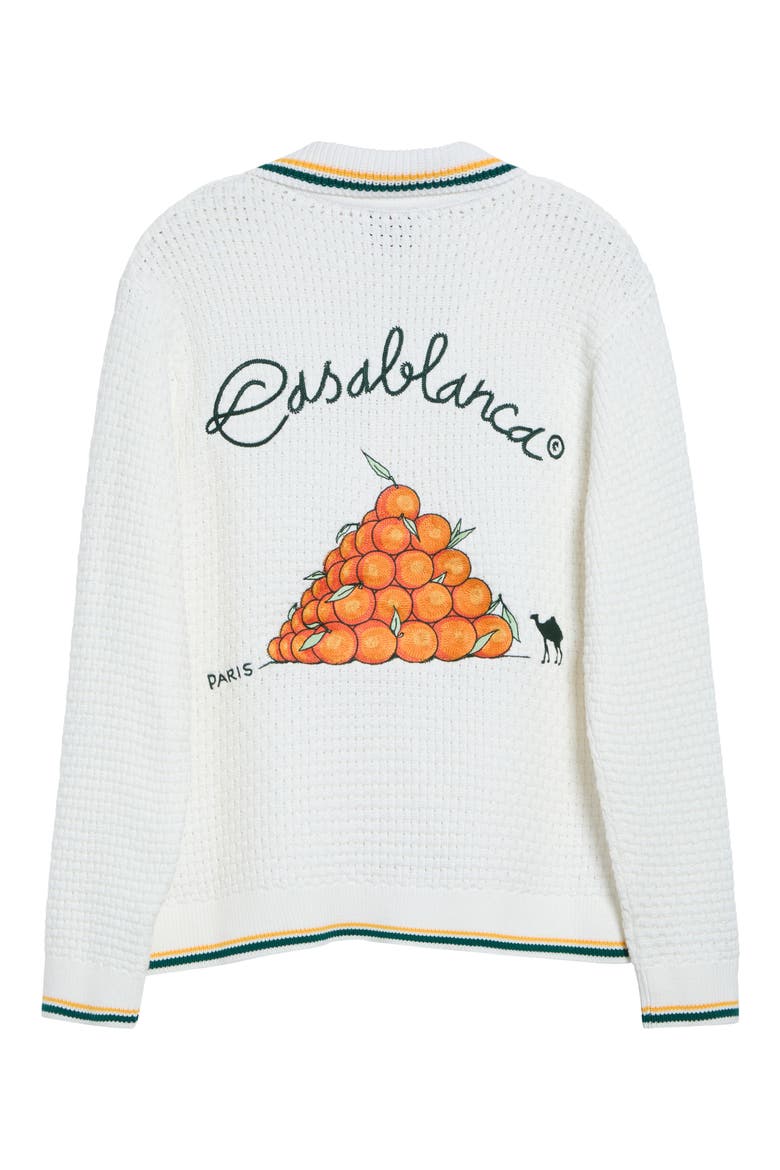 Embroidered Cotton Cardigan, Alternate, color, OF ORANGES