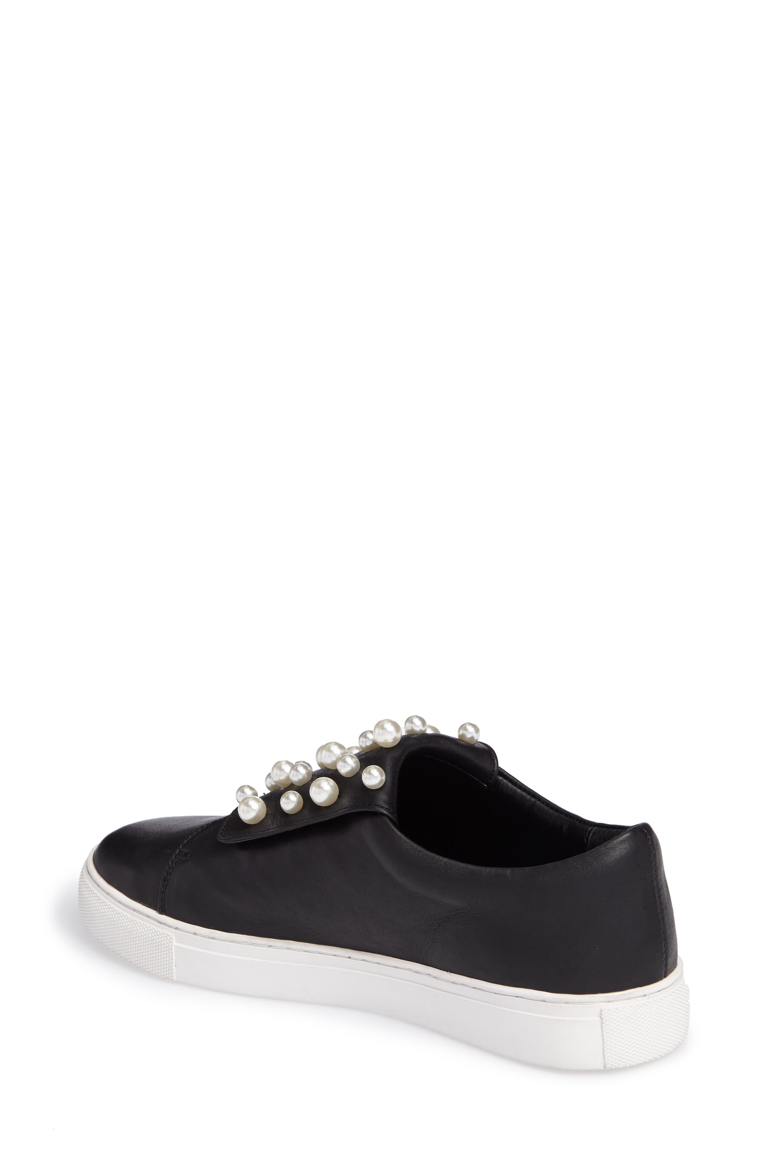 Hadi Imitation Pearl Embellished Platorm Sneaker, Alternate, color, BLACK