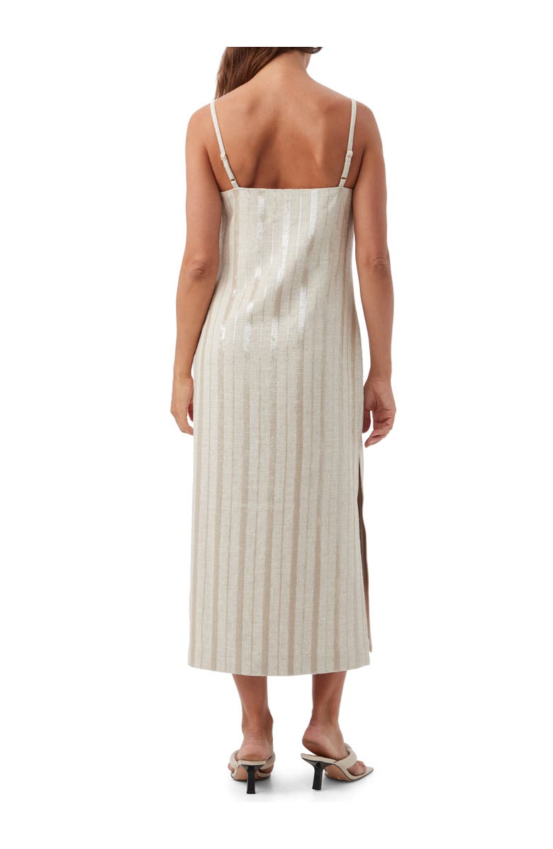 Trina Turk Sequin Striped Marita 3 Midi Shift Dress, Alternate, color, Biarritz Beige