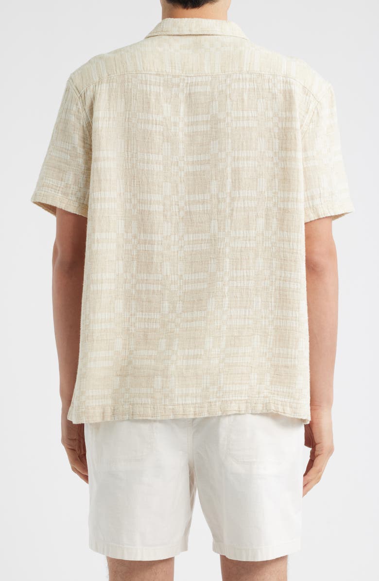 Treasure & Bond Jacquard Cotton Blend Camp Shirt, Alternate, color, Beige Pearled