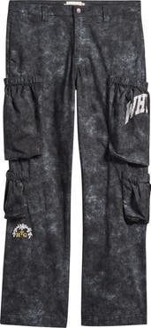 HONOR THE GIFT Wide Leg Cotton Twill Cargo Pants