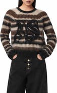 AllSaints Rega AS Logo Striped Sweater
