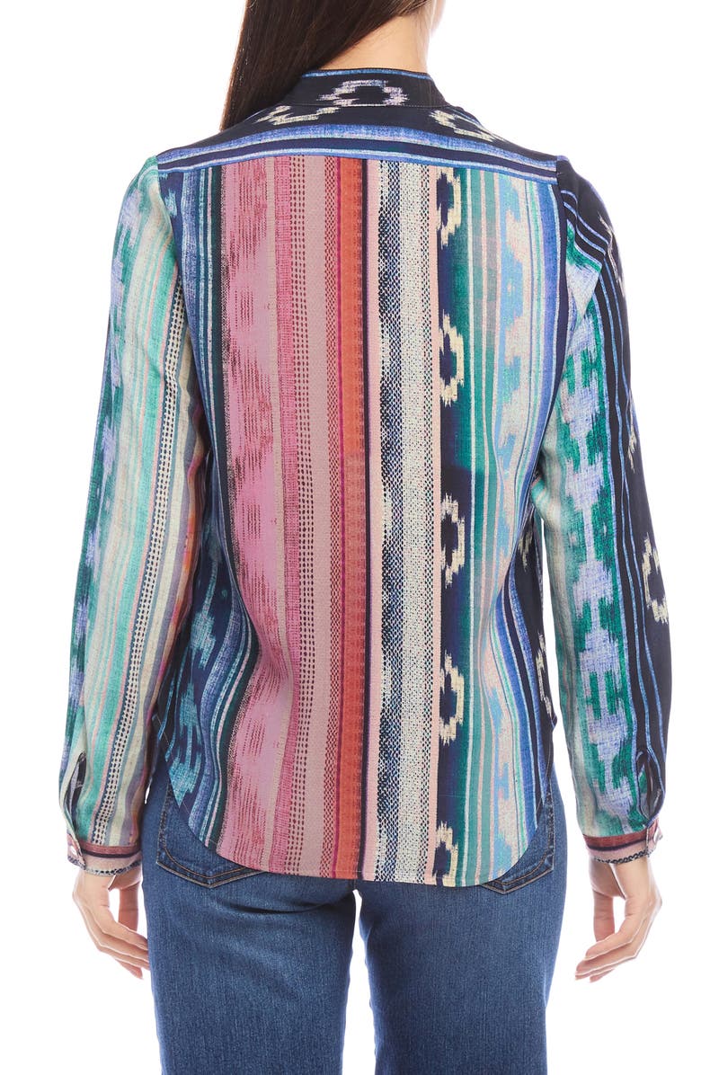 Karen Kane Printed Split Neck Popover Top, Alternate, color, 