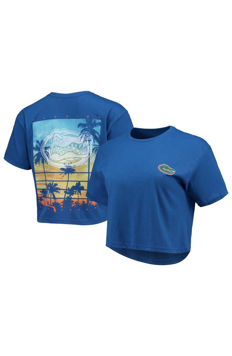 FLOGROWN Women's Royal Florida Gators Sunset Poster Cropped T-Shirt, Main, color, 