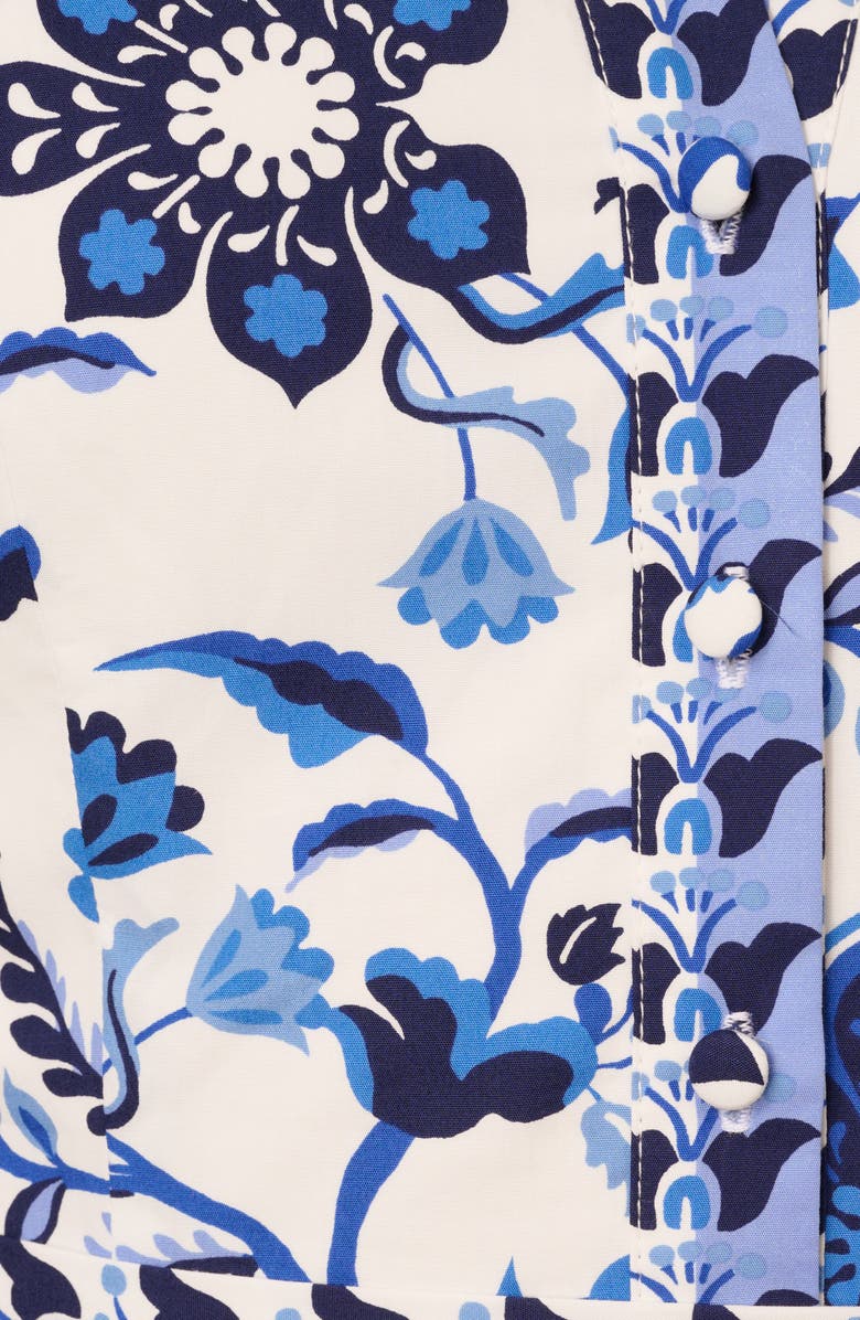 Adrianna Papell Floral Long Sleeve Cotton Romper, Alternate, color,