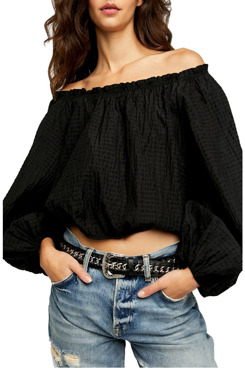 Alicia Off the Shoulder Top, Main, color, BLACK