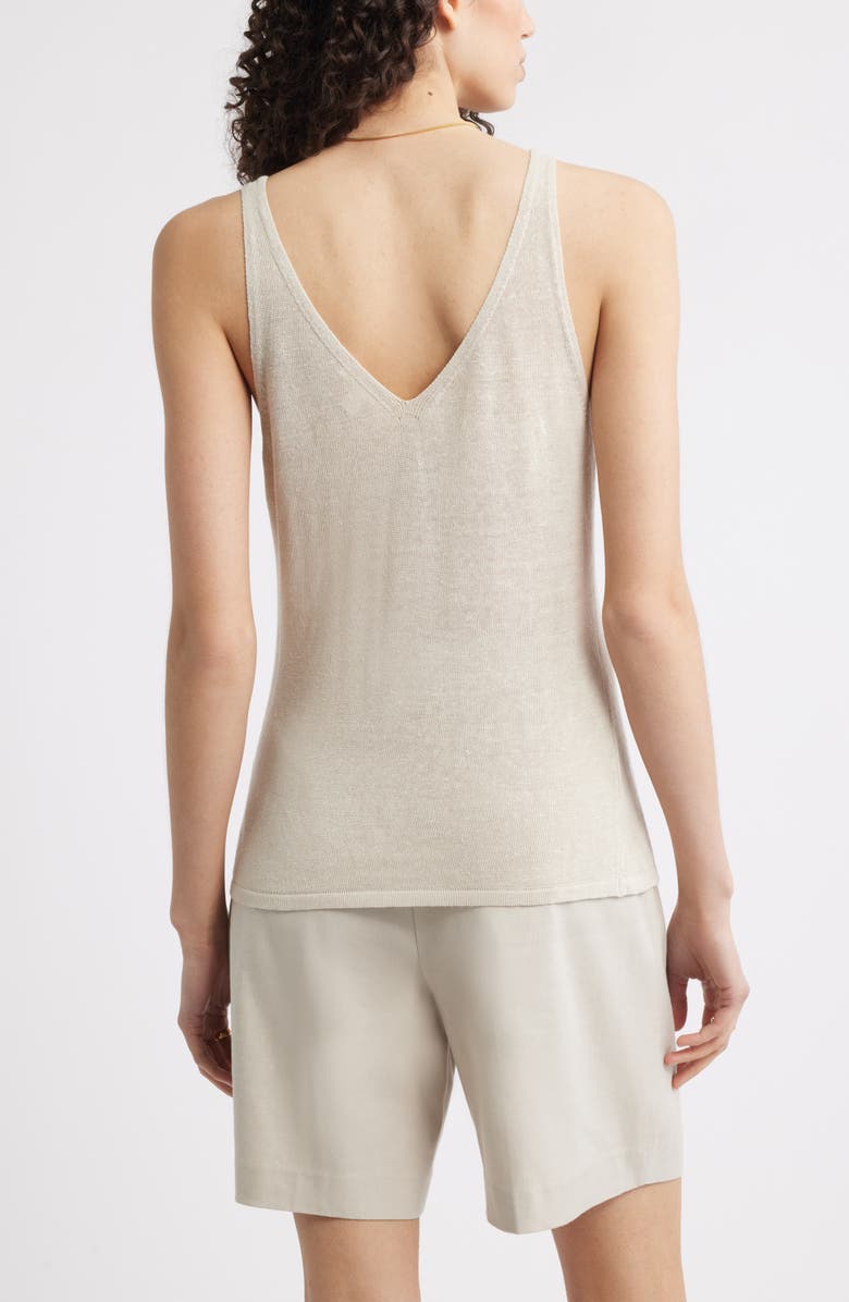 Nordstrom Double-V Line Blend Tank, Alternate, color, Beige Scroll
