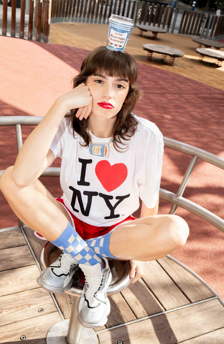 doiy Happy to Serve You 3D Crew Socks, Alternate, color, Multicolor