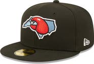New Era Men's New Era Black Hickory Crawdads Authentic Collection Road 59FIFTY Fitted Hat
