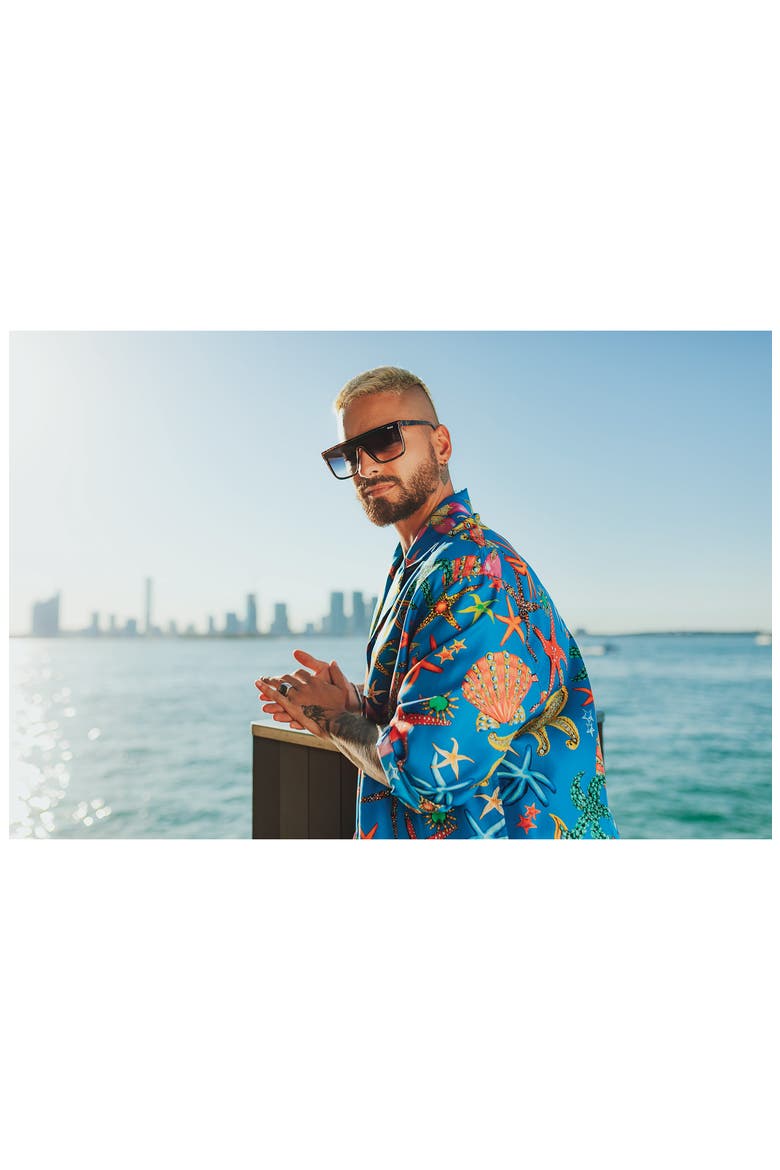 Australia x Maluma Nightfall 52mm Shield Sunglasses, Alternate, color, TORT / FADE