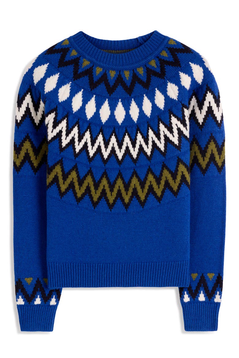 Mae Fair Isle Sweater, Alternate, color, BLUE, FAIR ISLE