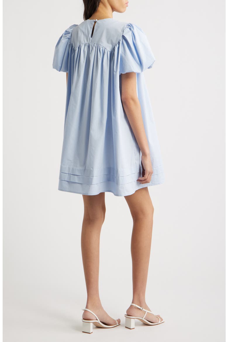 Arnell Bow Babydoll Dress, Alternate, color, BLUE