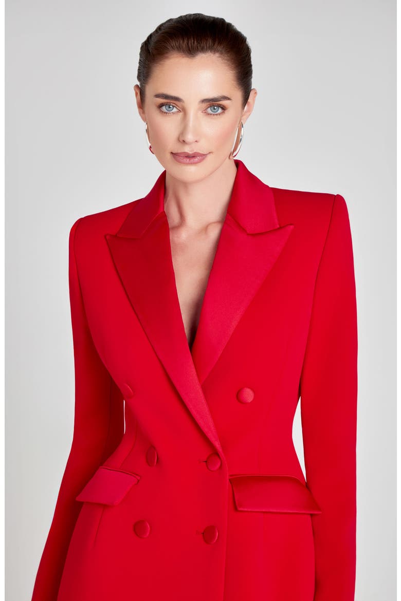Monica Double Breasted Blazer Minidress, Alternate, color, RED