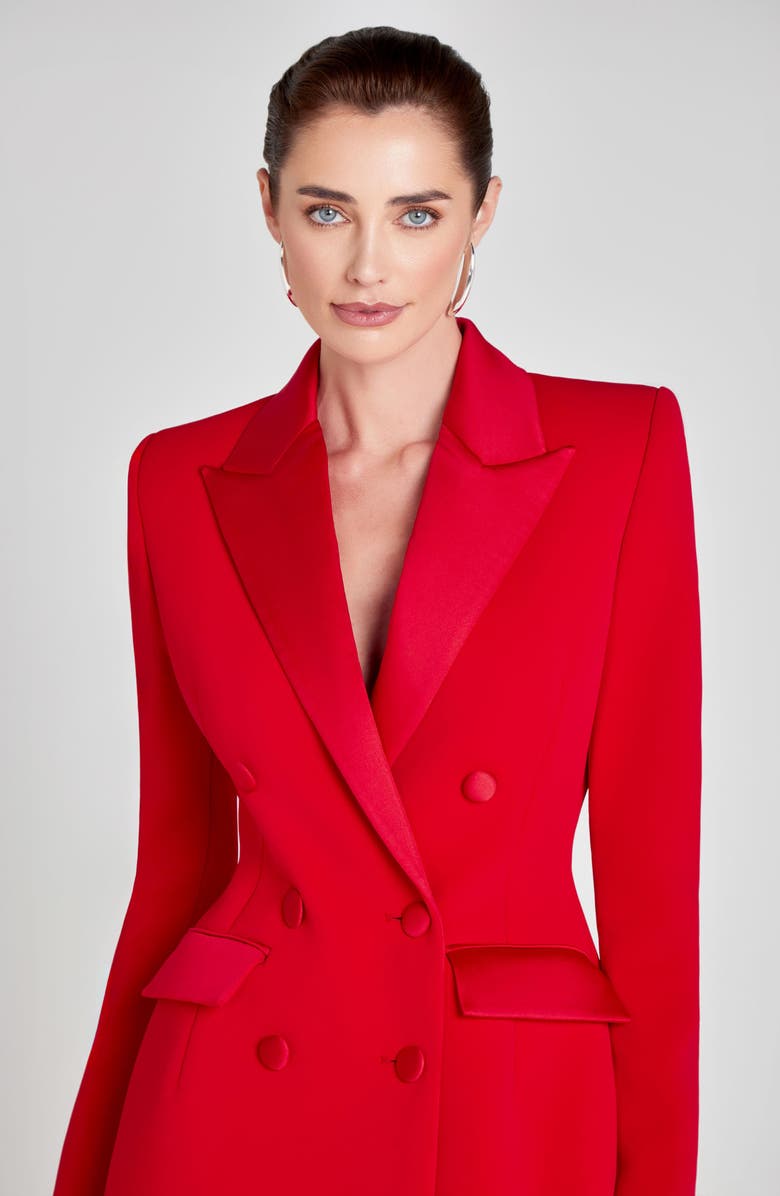 NADINE MERABI Monica Double Breasted Blazer Minidress, Alternate, color, Red