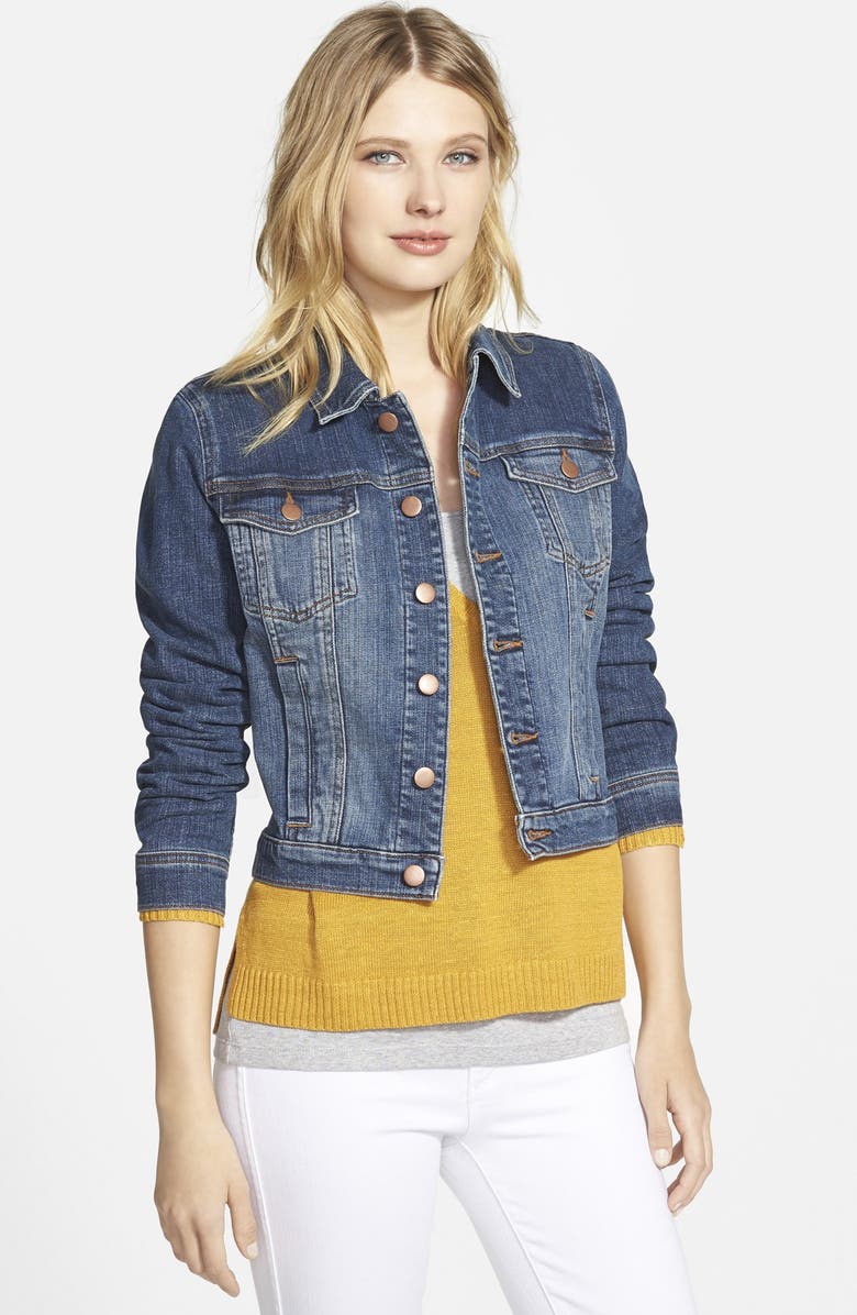 Eileen Fisher Crop Denim Jacket, Main, color, 