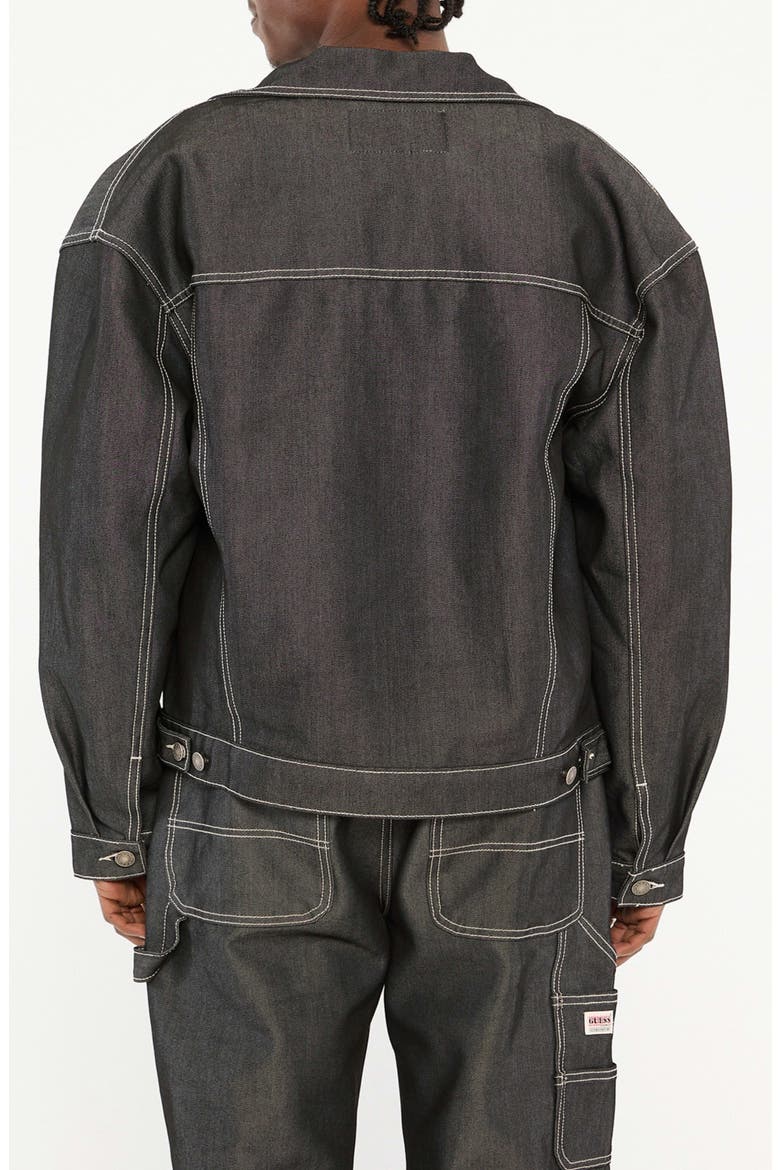 Go Metallic Denim Trucker Jacket, Alternate, color, GREY