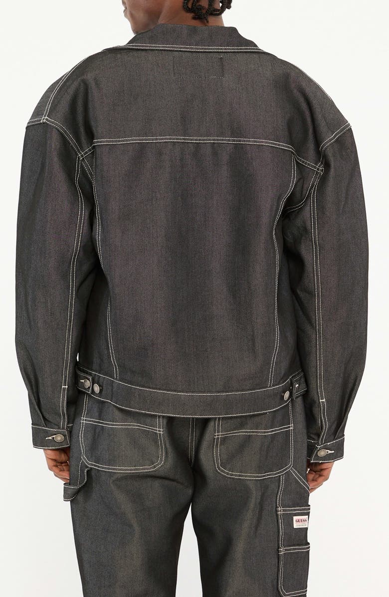 GUESS ORIGINALS Go Metallic Denim Trucker Jacket, Alternate, color, Grey