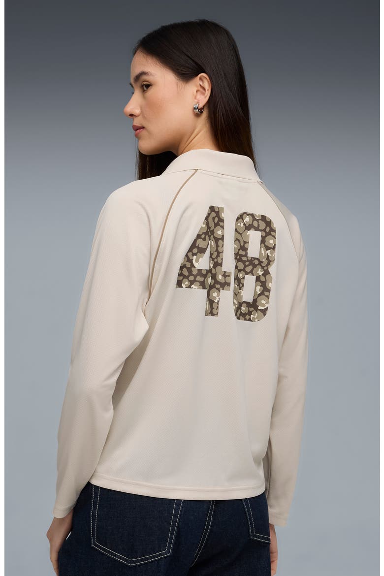 Essentials Animal Print Logo Pullover, Alternate, color, ALPINE SNOW