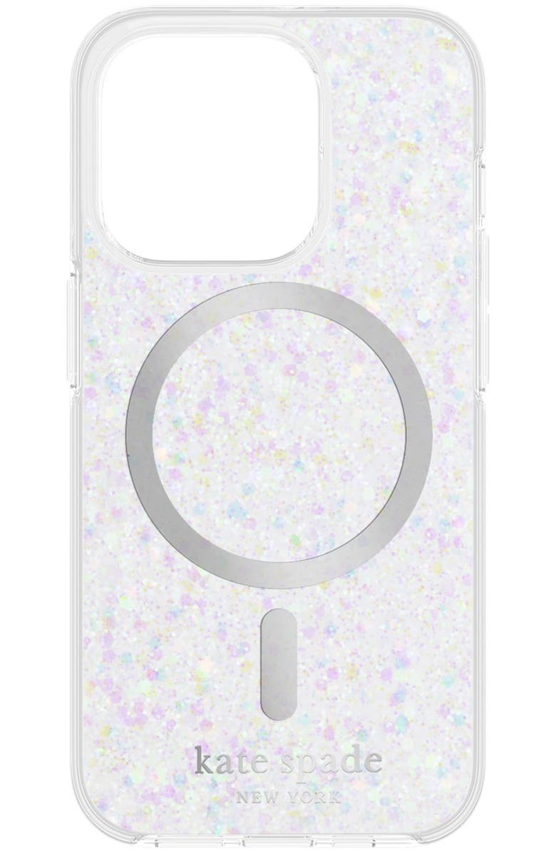 Kate Spade New York Chunky Glitter Protective Hardshell MagSafe Case for Apple iPhone 15 Pro, Main, color, Multi-Color