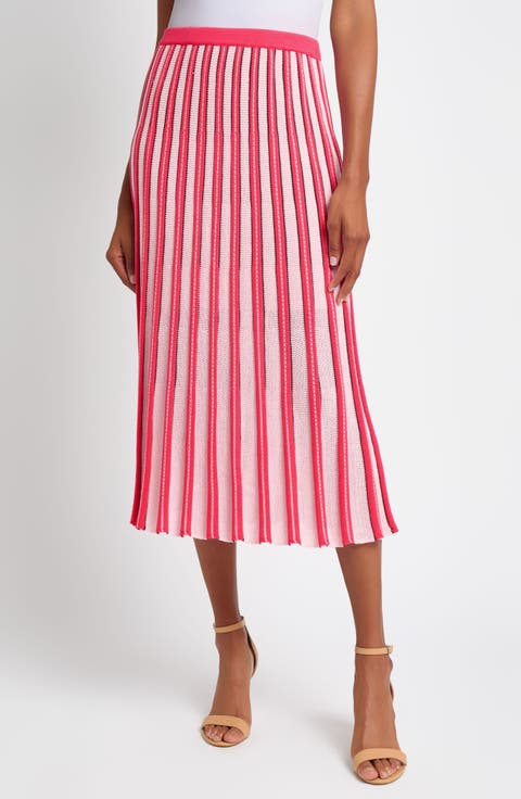 Pointelle Stitch A-Line Sweater Skirt