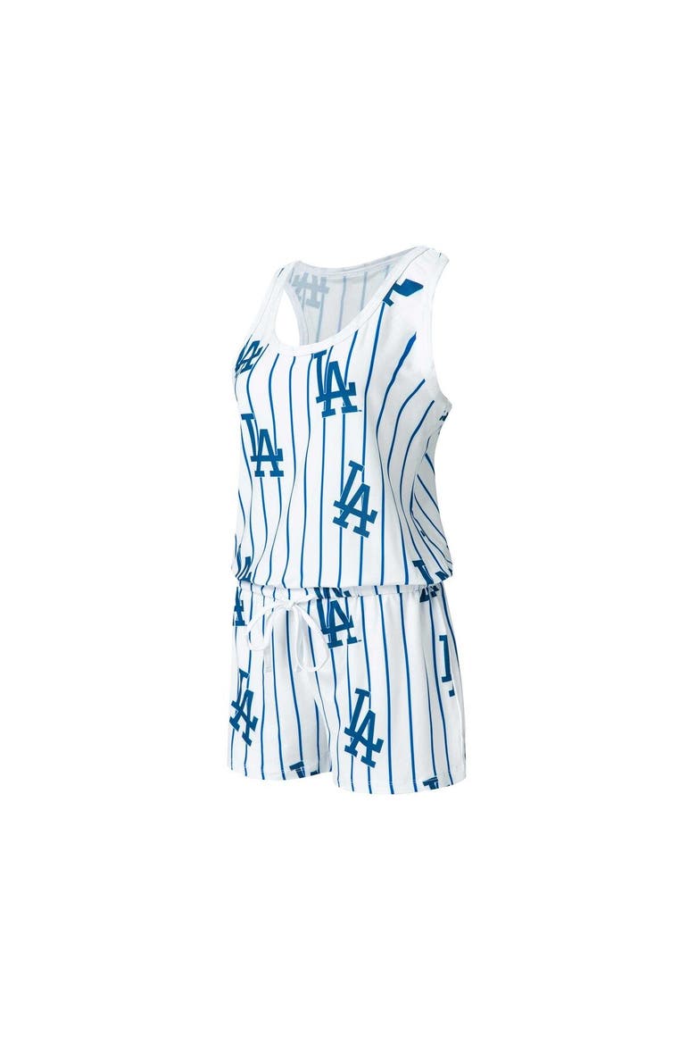 Women's Concepts Sport White Los Angeles Dodgers Reel Pinstripe Knit Romper, Alternate, color, White