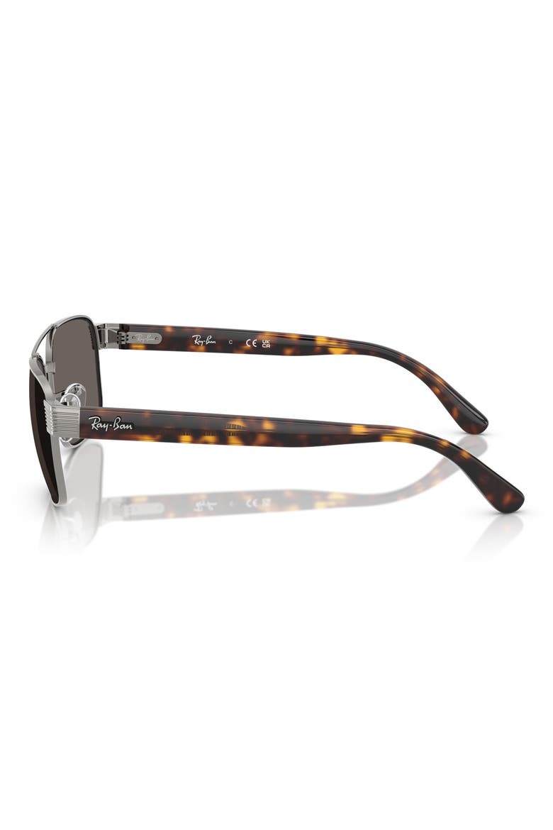 58mm Square Sunglasses, Alternate, color, GUNMETAL