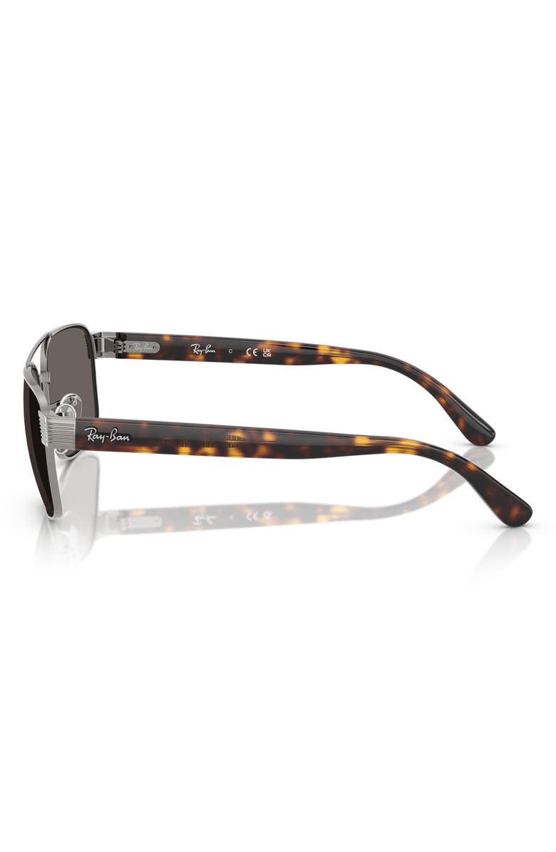 Ray-Ban 61mm Square Sunglasses, Alternate, color, Gunmetal