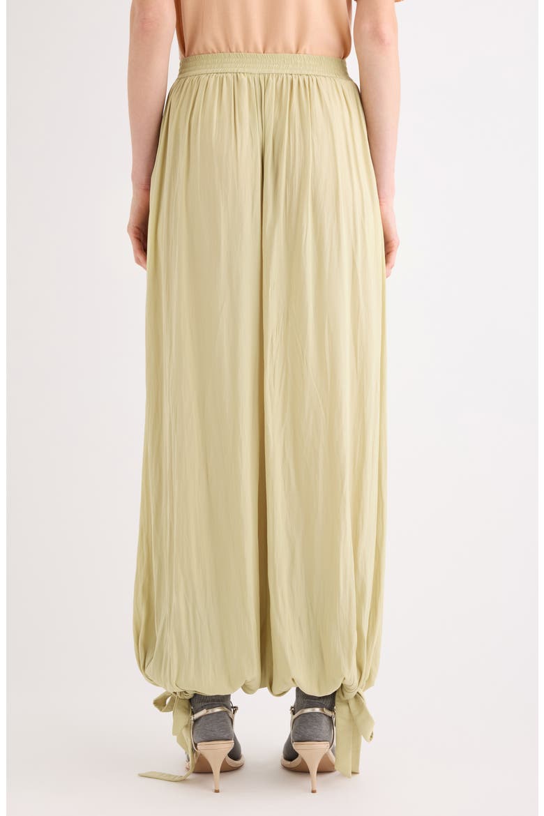 Washed Satin Bloomer Pants, Alternate, color, HAY GREEN