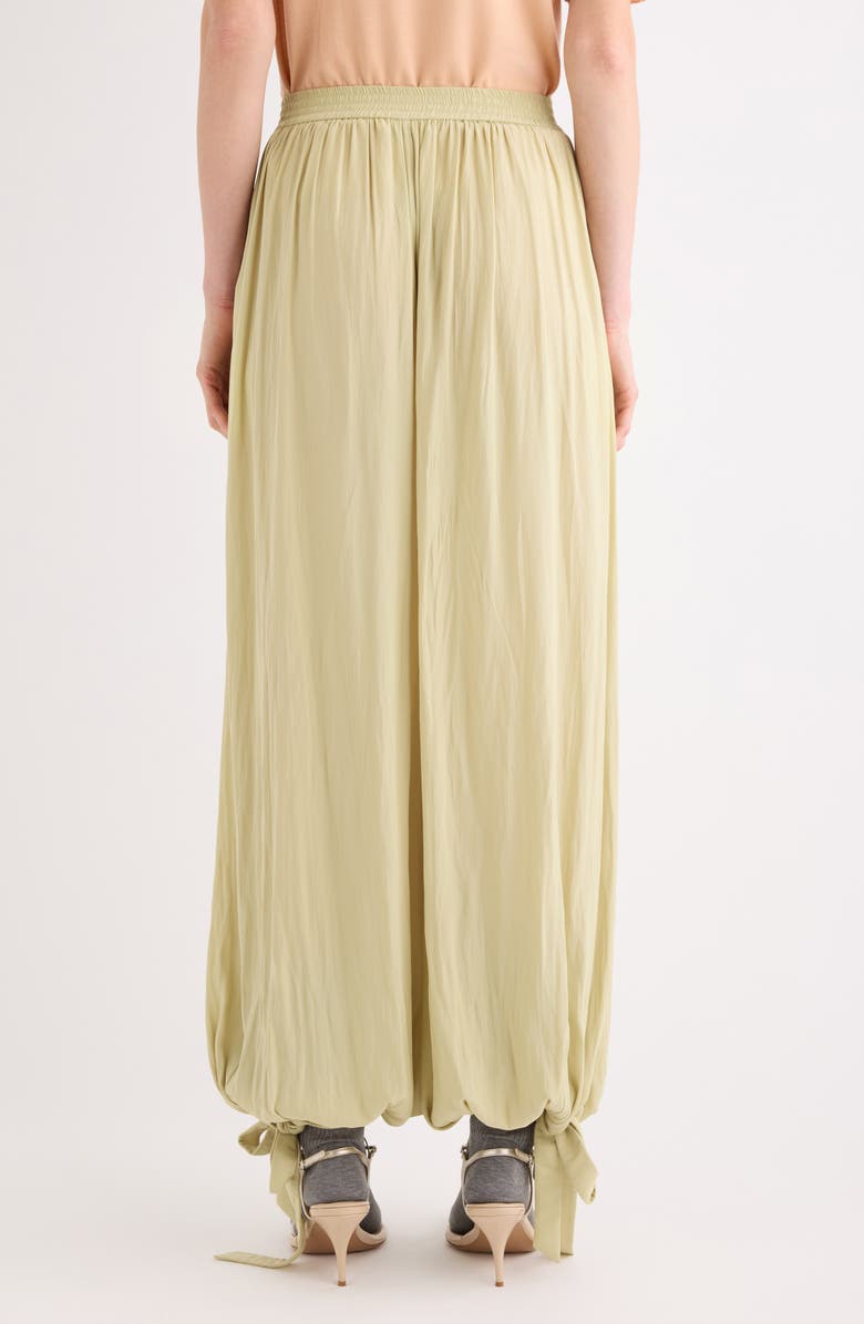 Chloé Washed Satin Bloomer Pants, Alternate, color, Hay Green