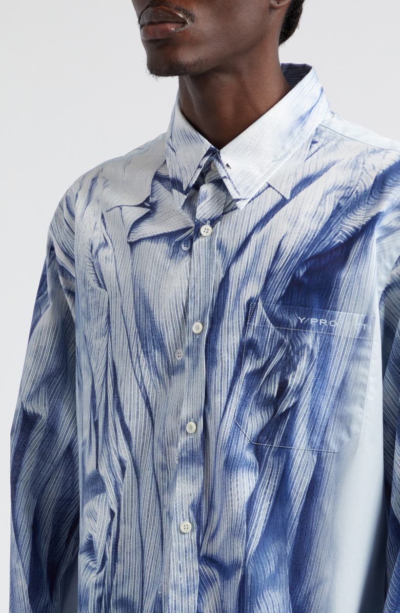 Y/Project Compact Trompe l'Oeil Button-Up Shirt, Alternate, color, 