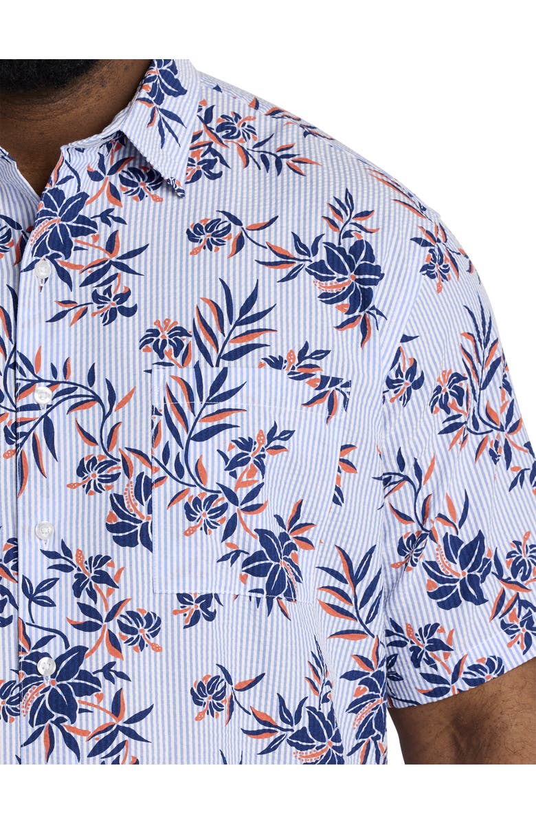 Oak Hill by DXL Floral Print Seersucker Sport Shirt, Alternate, color, 