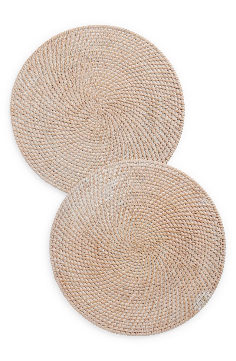 NEXT Set of 2 Round Woven Straw Placemats, Main, color, 