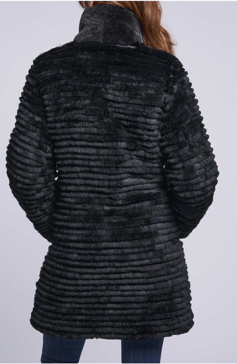 Blue Duck Down and Shearling Coat, Alternate, color, Black