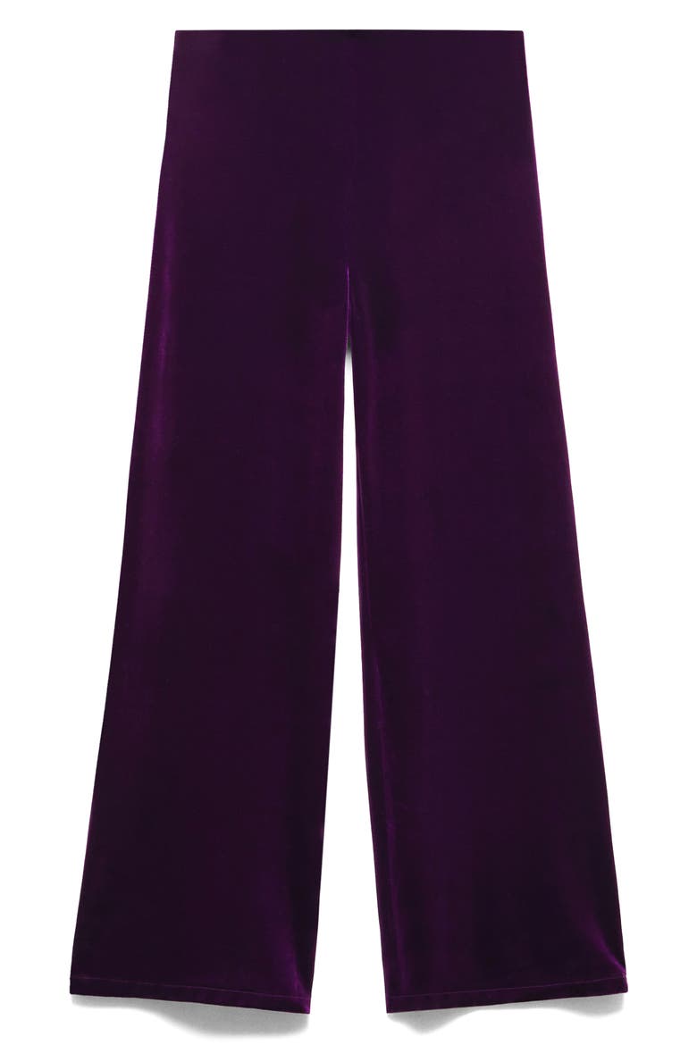 High Waist Velvet Flare Pants, Alternate, color, PURPLE