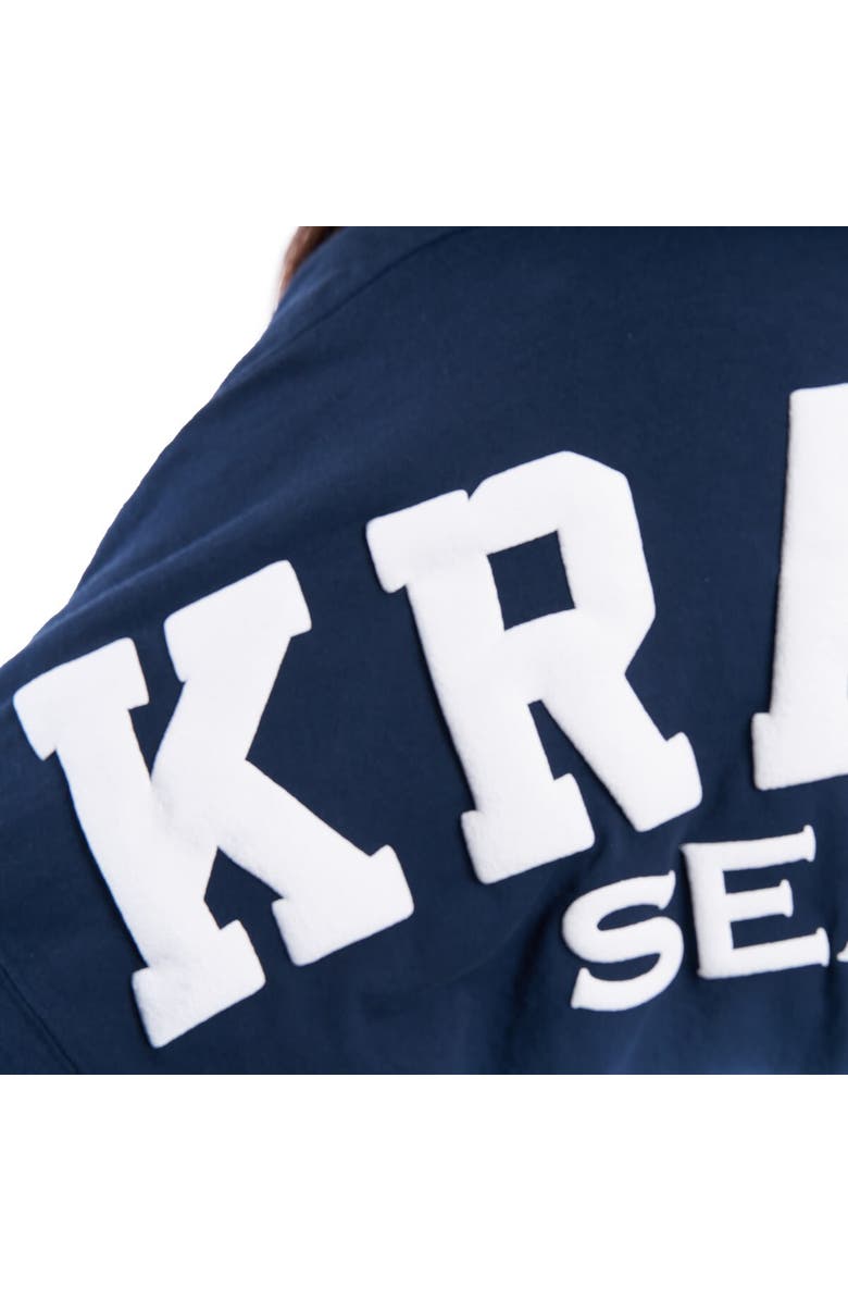 FANATICS Women's Fanatics Branded Navy/Teal Seattle Kraken Ombre Spirit Long Sleeve T-Shirt, Alternate, color, 