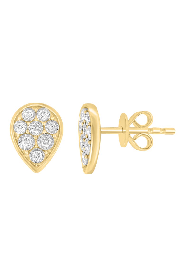 14K Gold Diamond Teardrop Stud Earrings, Main, color, GOLD