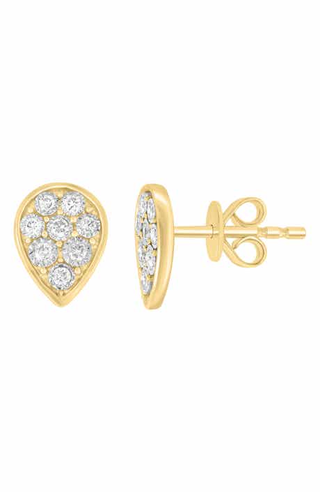 EFFY 14K Gold Diamond Teardrop Stud Earrings
