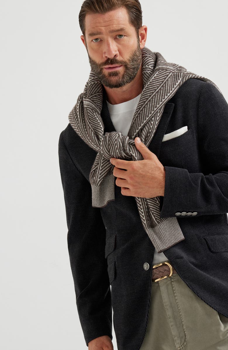 Brunello Cucinelli Corduroy Cavallo blazer, Alternate, color, Charcoal