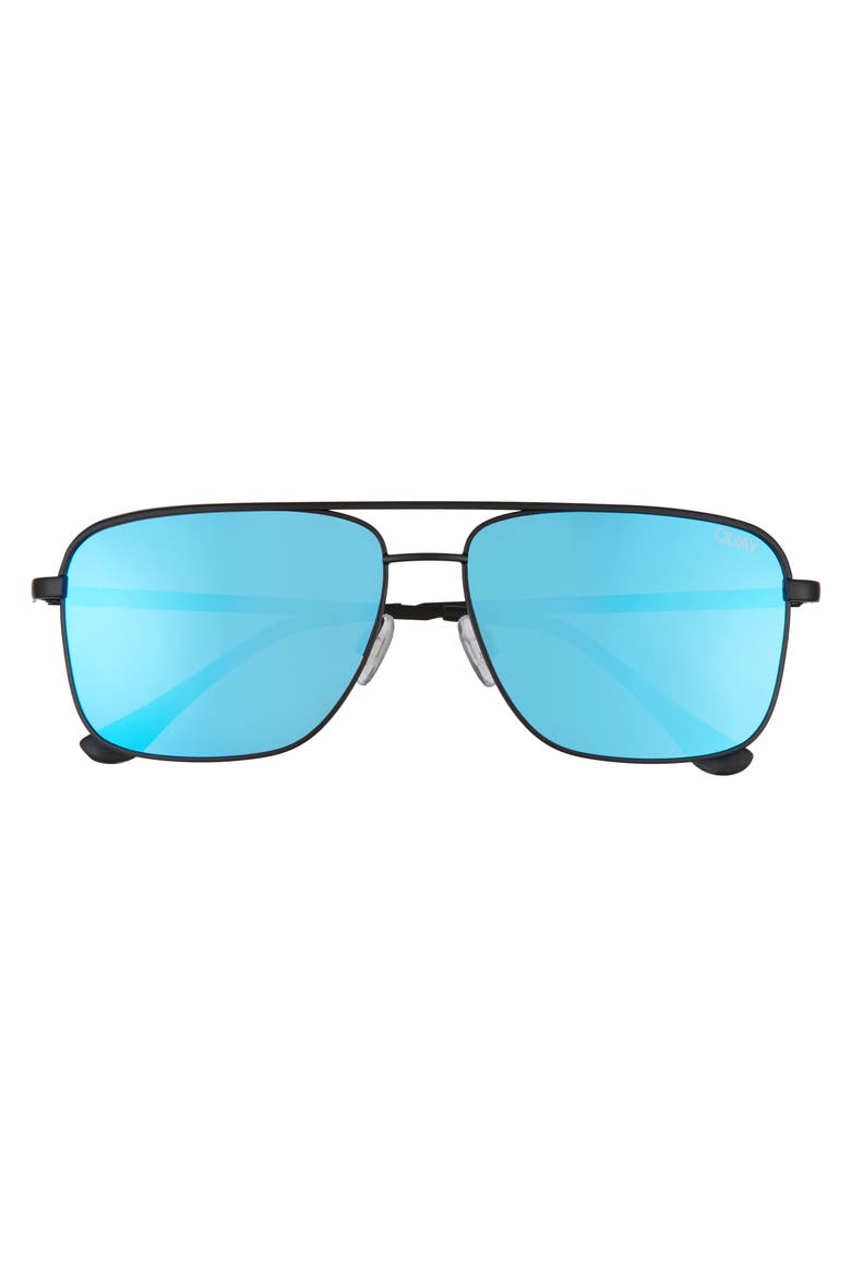 Australia Poster Boy 60mm Polarized Square Sunglasses, Alternate, color, MATTE BLACK/ BLUE REVO