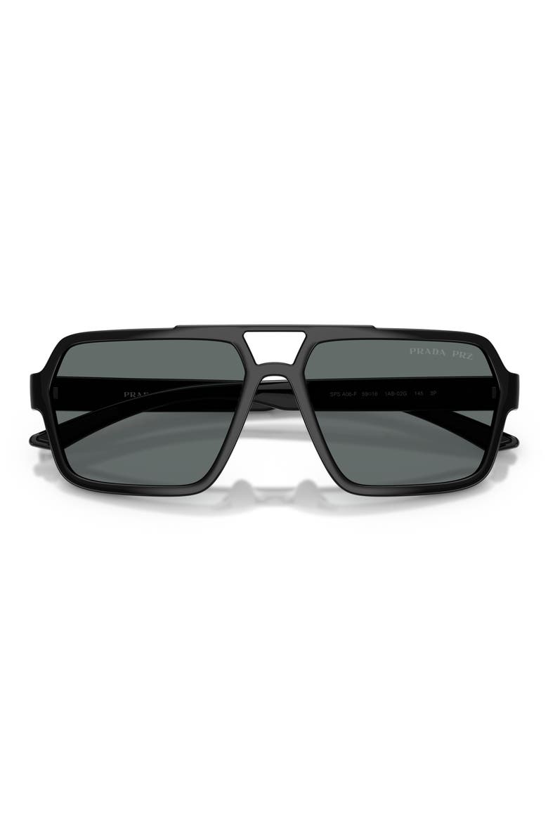 59mm Polarized Pilot Sunglasses, Alternate, color, BLACK / POLAR DARK GREY