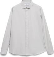 MANGO Regular Fit Stripe Cotton Button-Up Shirt
