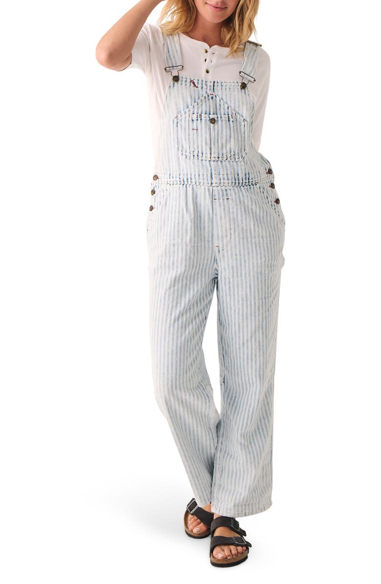 Faherty Topsail Stripe Straight Leg Overalls, Main, color,