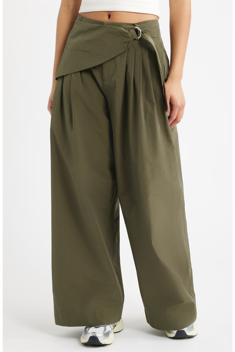 Fabia Pleated Wide Leg Pants, Main, color, KHAKI