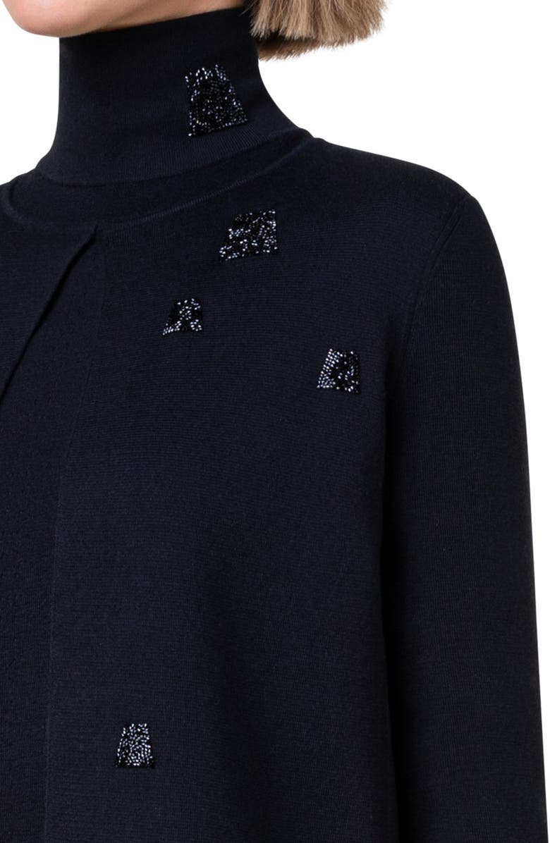 Akris Swarovski Crystal Detail Cashmere & Silk Cardigan, Alternate, color, 