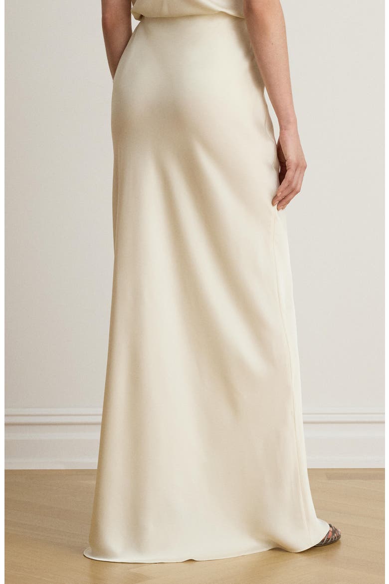 Satin Charmeuse Maxi Skirt, Alternate, color, WINTER CREAM