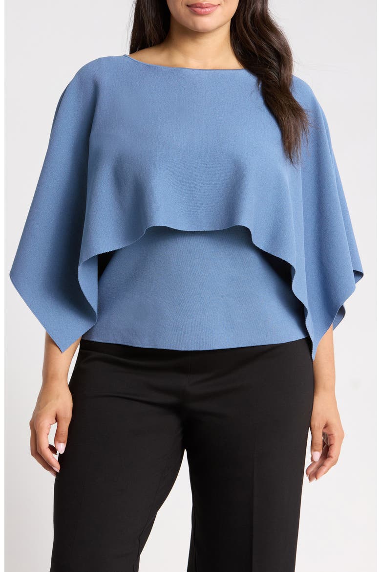 Boat Neck Cape Sweater, Main, color, DUTCH BLUE