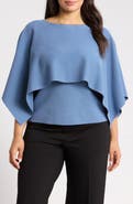 Anne Klein Boat Neck Cape Sweater